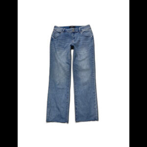 10 Hudson High Rise 90s Straight Double Button Raw Hem